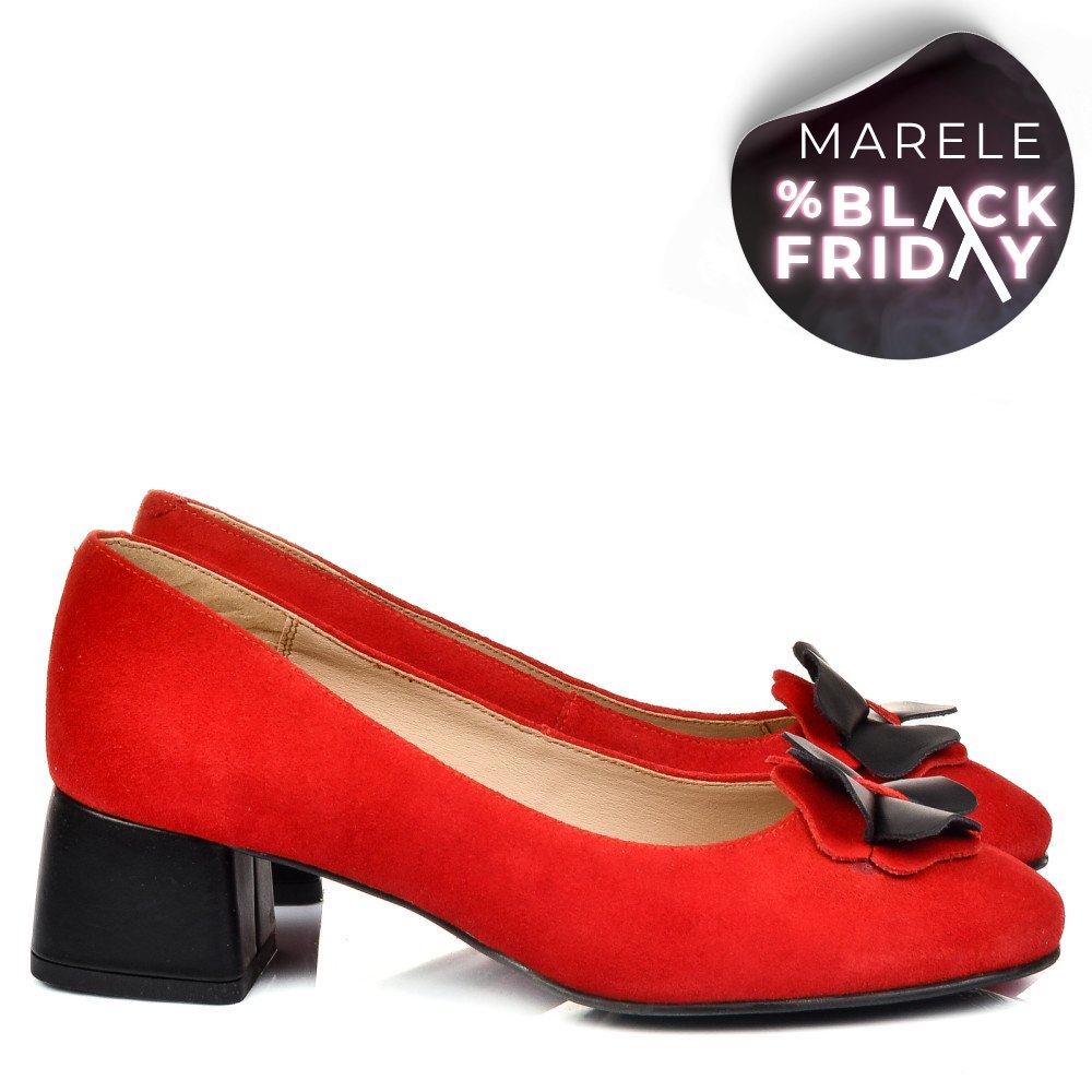 PANTOFI ROSII PIELE NATURALA INTOARSA 5S77555