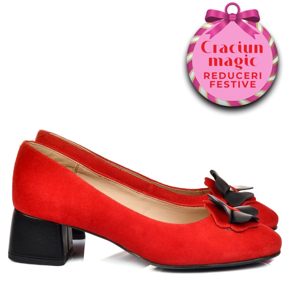 PANTOFI ROSII PIELE NATURALA INTOARSA 5S77555