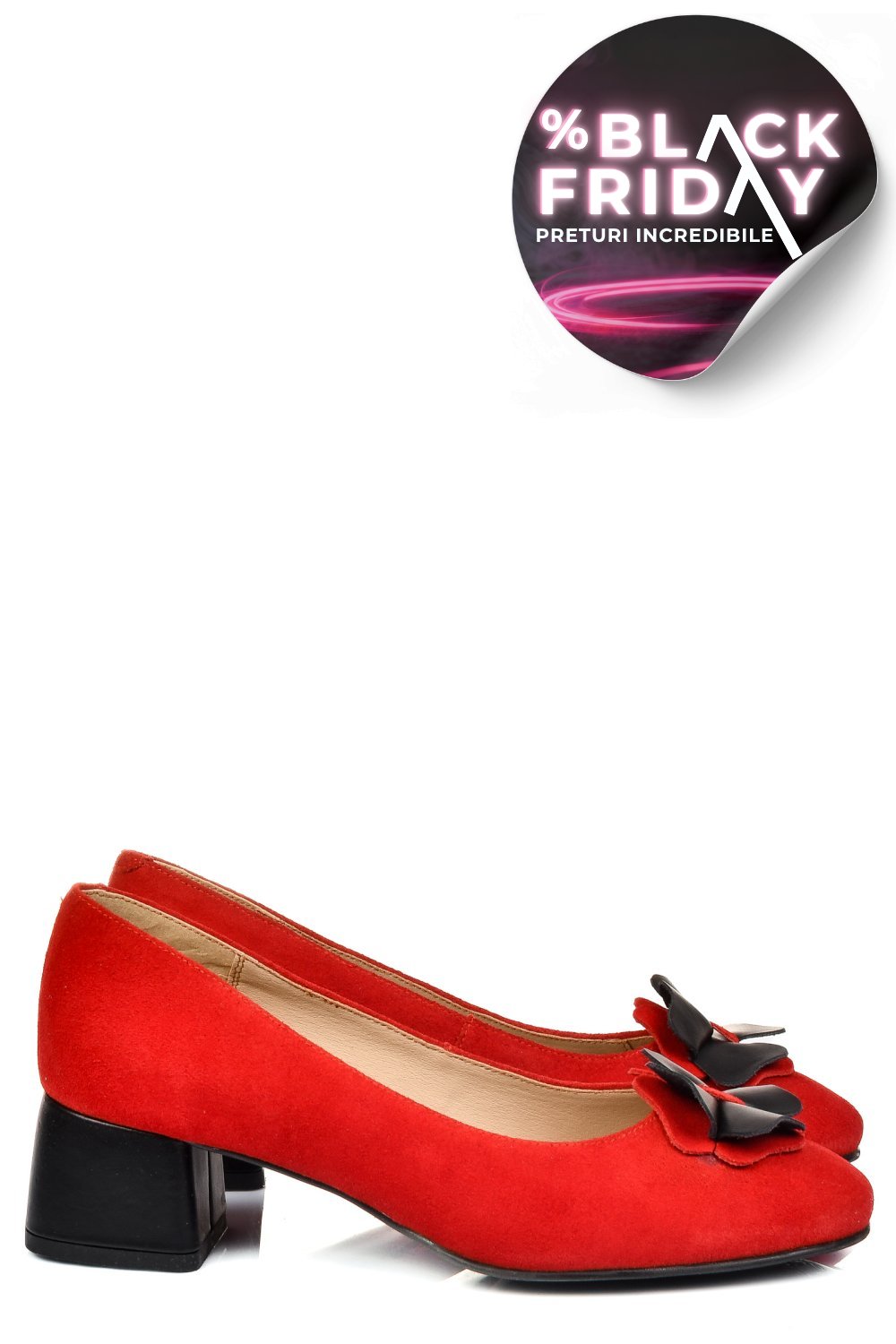 PANTOFI ROSII PIELE NATURALA INTOARSA 5S77555