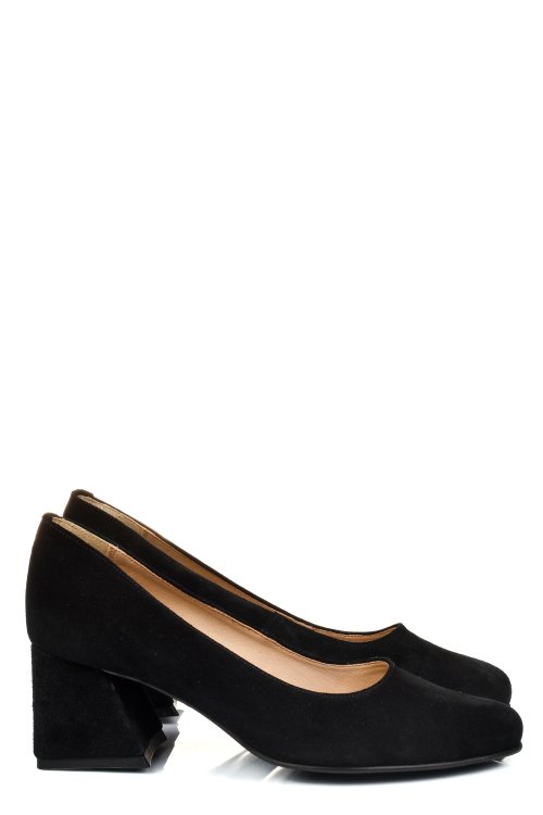 Pantofi negri piele naturala intoarsa 5s77003