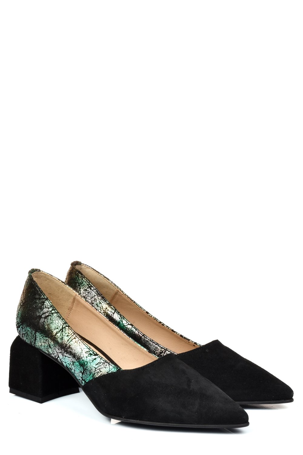 PANTOFI NEGRI FLORAL PIELE NATURALA INTOARSA 5S77460