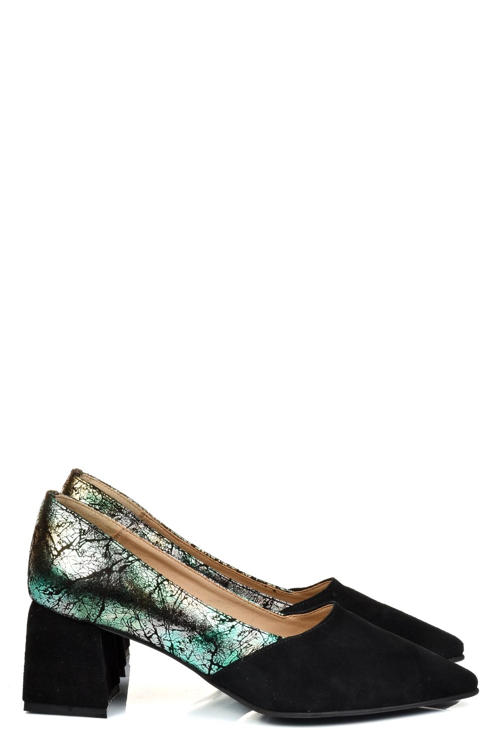 PANTOFI NEGRI FLORAL PIELE NATURALA INTOARSA 5S77460
