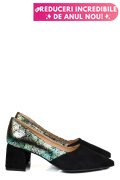 PANTOFI NEGRI FLORAL PIELE NATURALA INTOARSA 5S77460