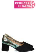 PANTOFI NEGRI FLORAL PIELE NATURALA INTOARSA 5S77460