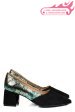 Pantofi negri floral piele naturala intoarsa 5s77460