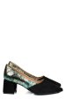 Pantofi negri floral piele naturala intoarsa 5s77460