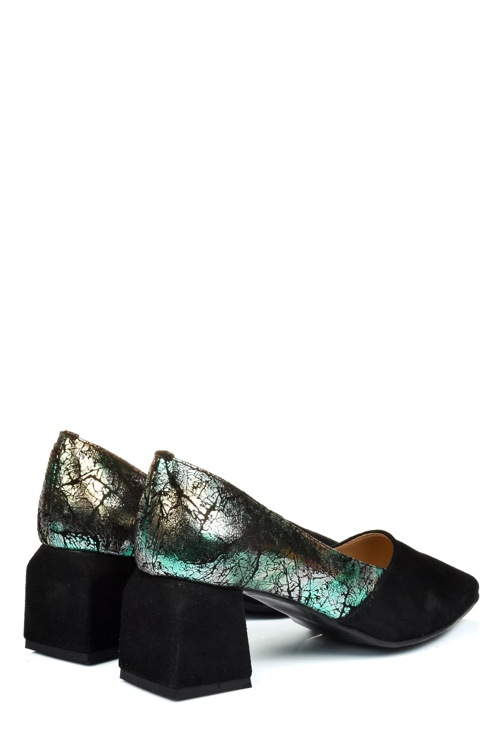 PANTOFI NEGRI FLORAL PIELE NATURALA INTOARSA 5S77460