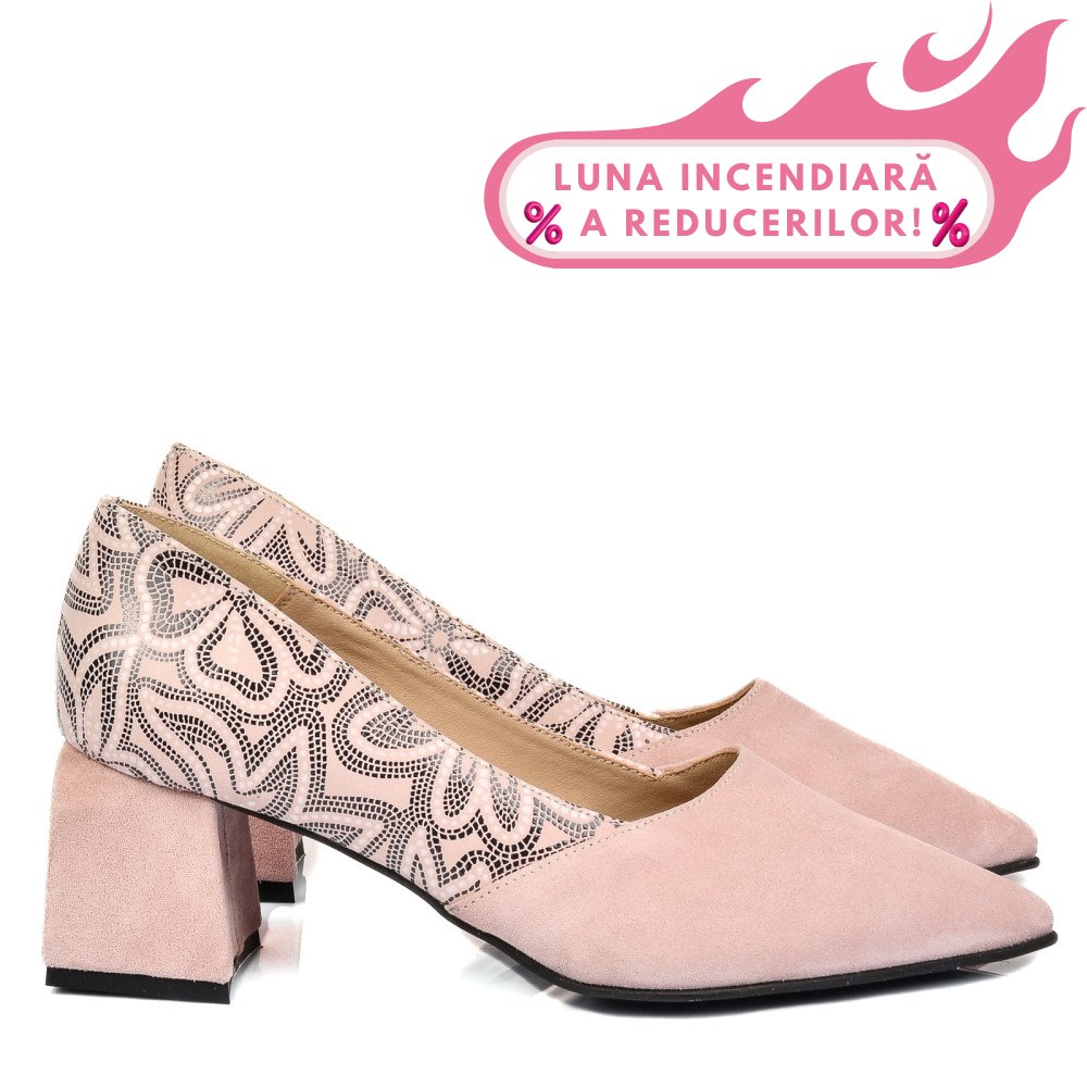 PANTOFI ROZ PIELE NATURALA INTOARSA 5S77460