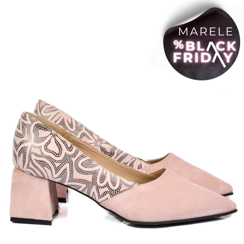 PANTOFI ROZ PIELE NATURALA INTOARSA 5S77460