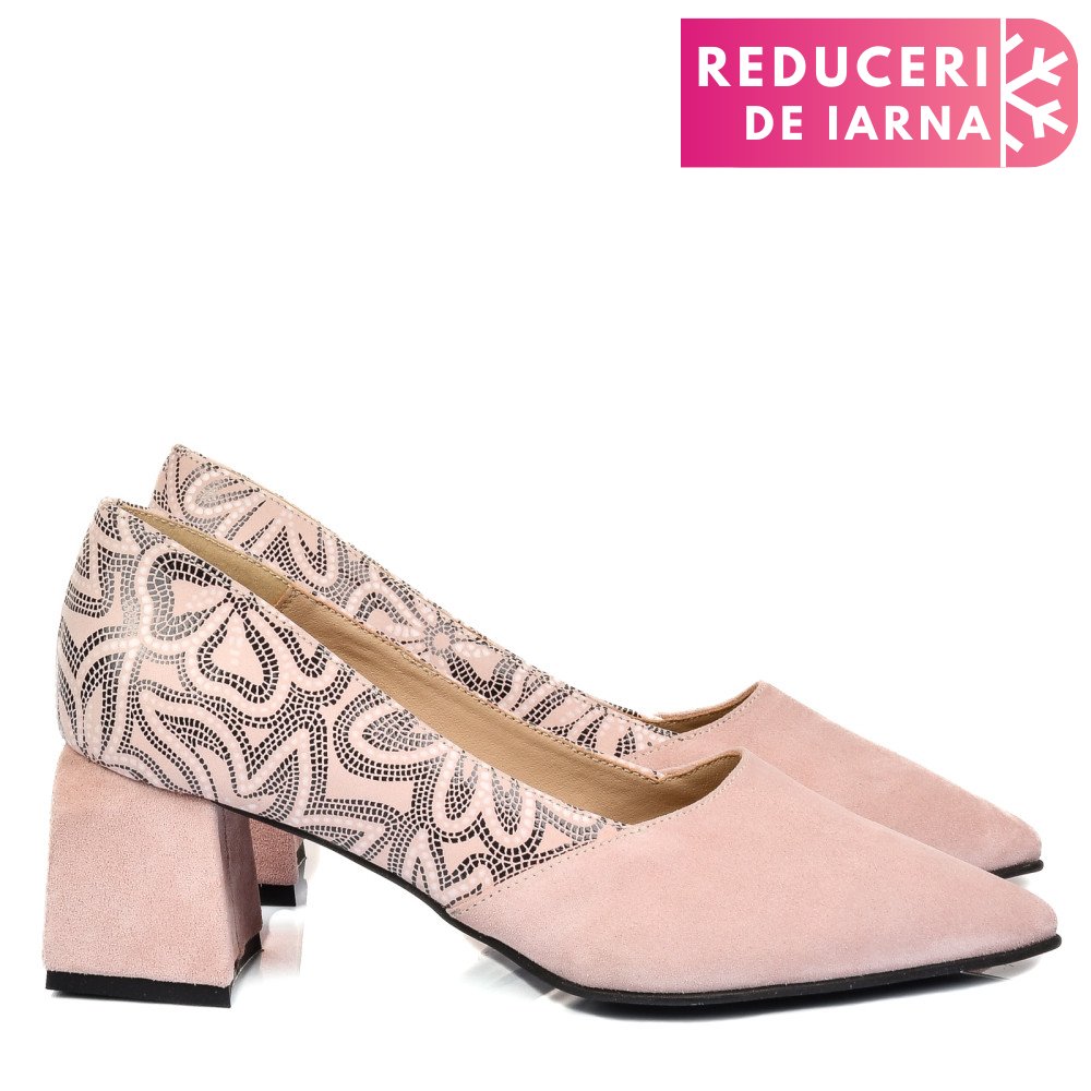 PANTOFI ROZ PIELE NATURALA INTOARSA 5S77460