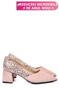 PANTOFI ROZ PIELE NATURALA INTOARSA 5S77460
