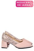 PANTOFI ROZ PIELE NATURALA INTOARSA 5S77460