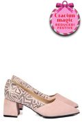 PANTOFI ROZ PIELE NATURALA INTOARSA 5S77460