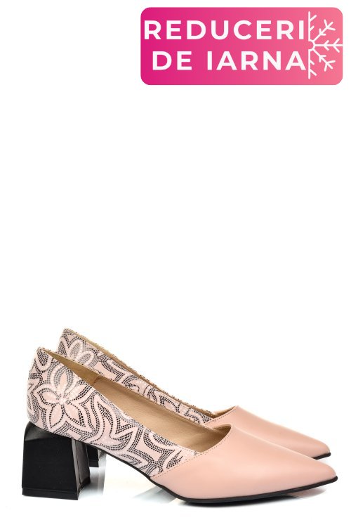 Pantofi roz piele naturala 5s77460