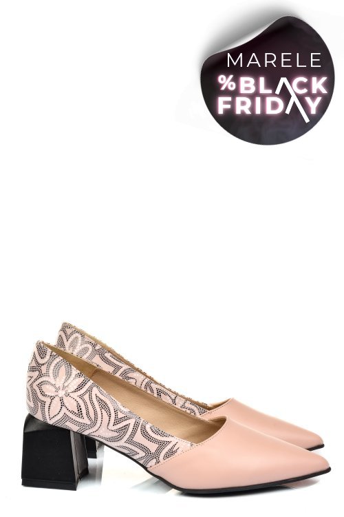 Pantofi roz piele naturala 5s77460