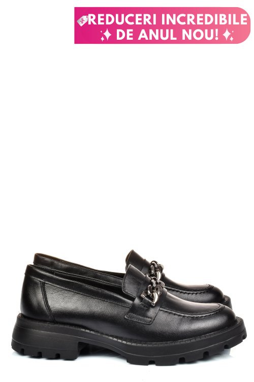Mocasini negri piele naturala 251616np