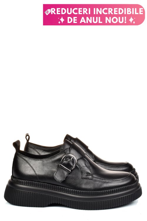 Mocasini negri piele naturala 251618np