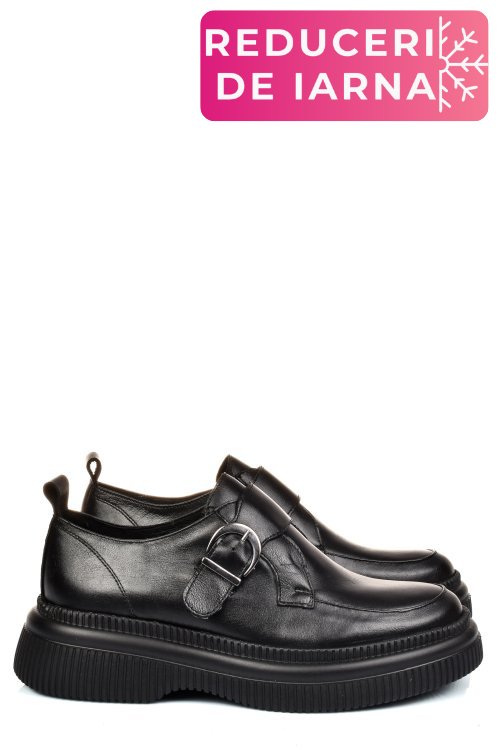 Mocasini negri piele naturala 251618np