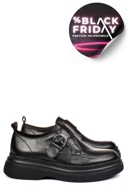 Mocasini negri piele naturala 251618np