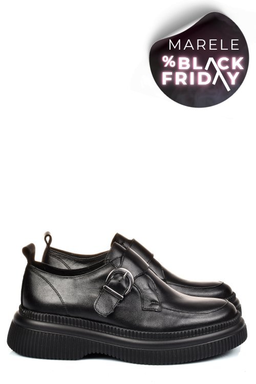 Mocasini negri piele naturala 251618np