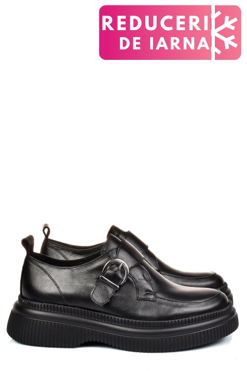 Mocasini negri piele naturala 251618np