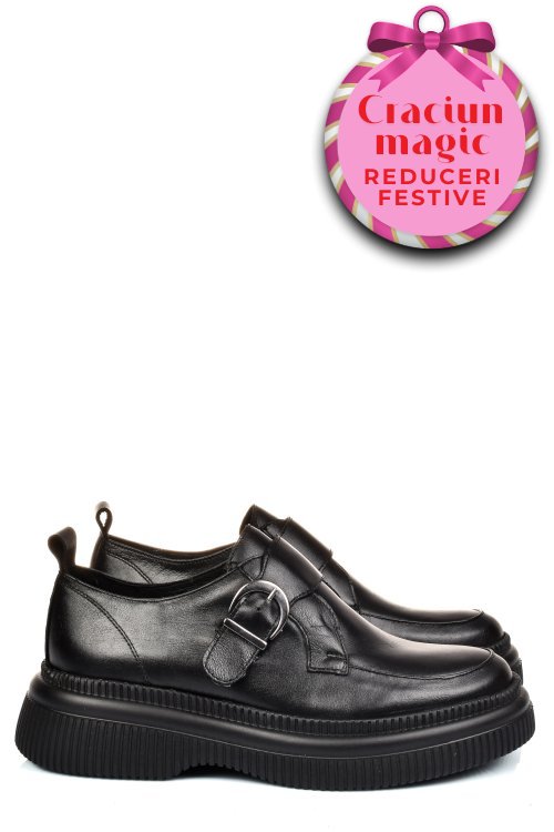 Mocasini negri piele naturala 251618np