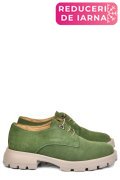 PANTOFI VERZI PIELE NATURALA INTOARSA 251615SP
