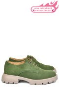 PANTOFI VERZI PIELE NATURALA INTOARSA 251615SP