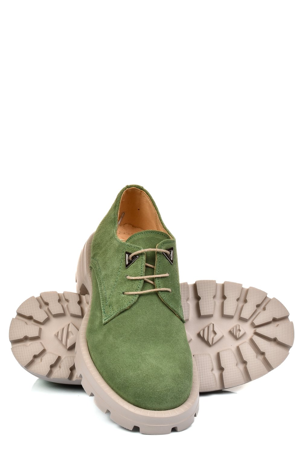 PANTOFI VERZI PIELE NATURALA INTOARSA 251615SP