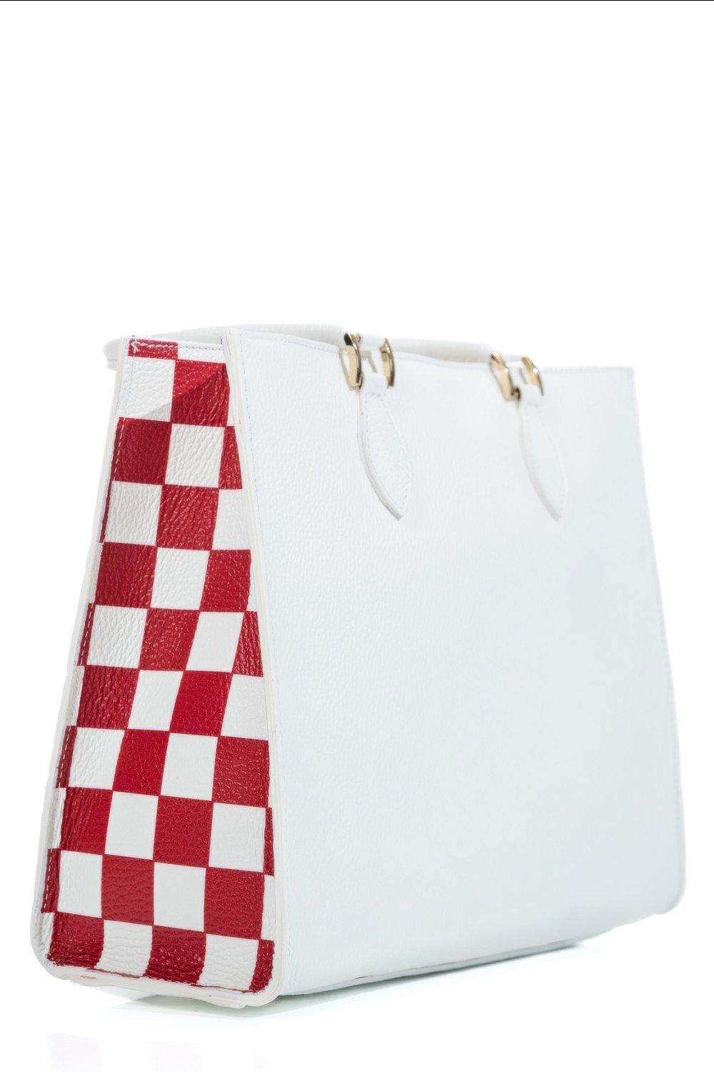 GEANTA ALB ROSU PIELE NATURALA 6525P