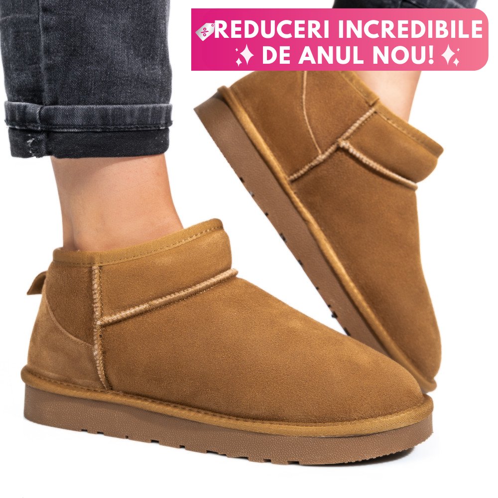 GHETE DAMA IMBLANITE PIELE NATURALA INTOARSA MARO 1S771200