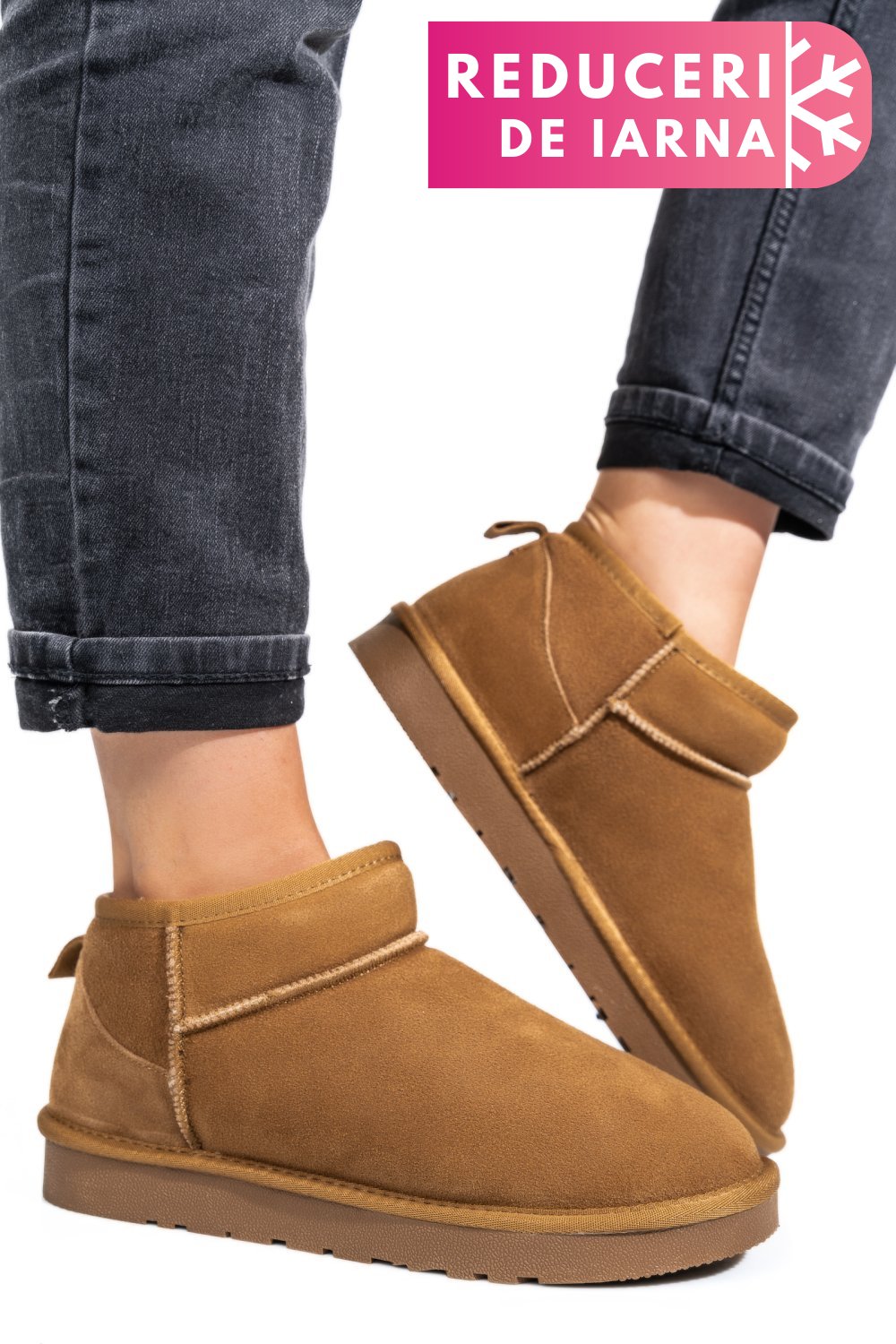 GHETE DAMA IMBLANITE PIELE NATURALA INTOARSA MARO 1S771200