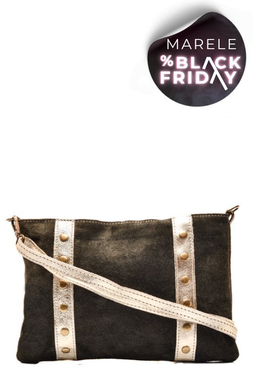 Geanta verde piele naturala intoarsa bs3477