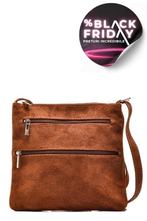 Geanta maro inchis piele naturala intoarsa 22009