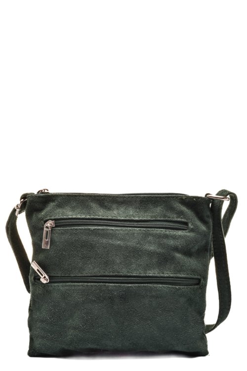 Geanta verde piele naturala intoarsa 22009