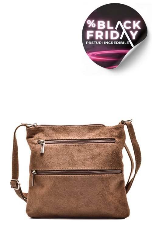 Geanta khaki piele naturala intoarsa 22009