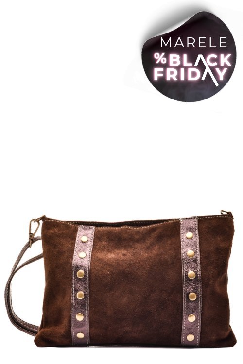 Geanta maro inchis piele naturala intoarsa bs3477