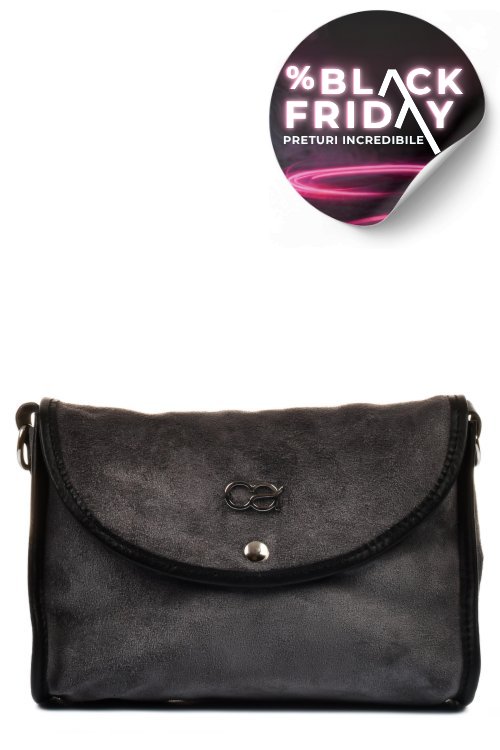 Geanta gri piele naturala intoarsa bs0761