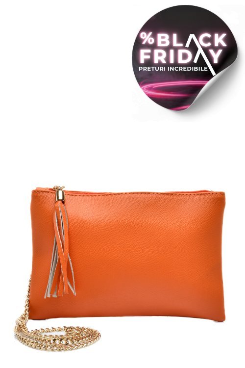 Geanta portocalie piele naturala 2024-072