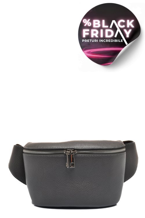 Geanta gri piele naturala 2024-1003