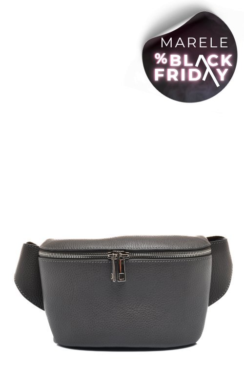 Geanta gri piele naturala 2024-1003