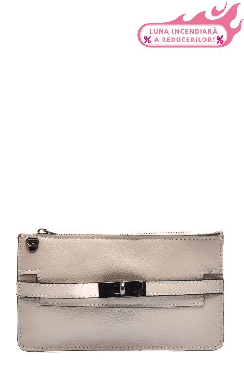 Geanta bej piele naturala 6352