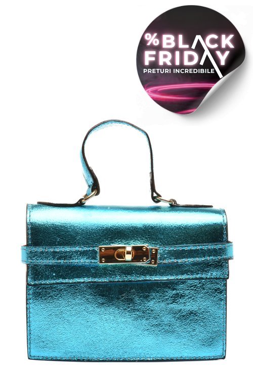 Geanta turcoaz piele naturala 7031
