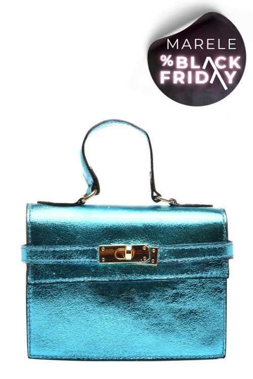 Geanta turcoaz piele naturala 7031