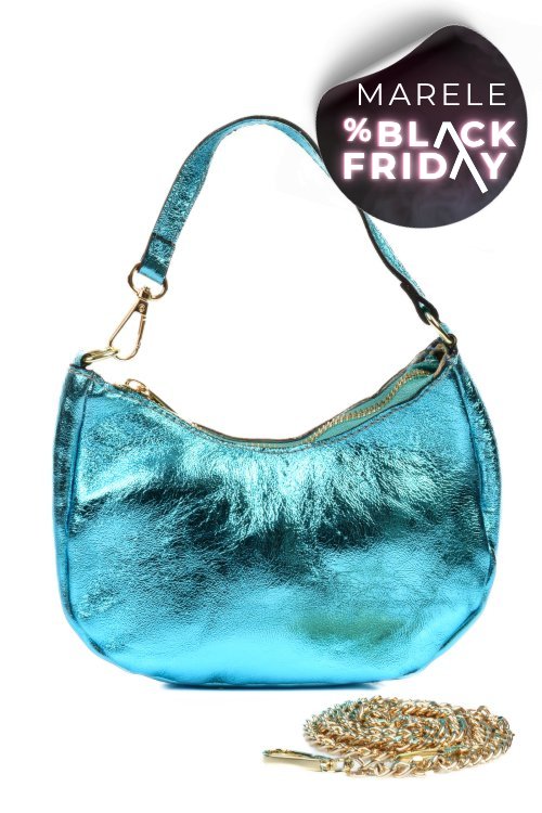 Geanta albastra piele naturala 7s77030