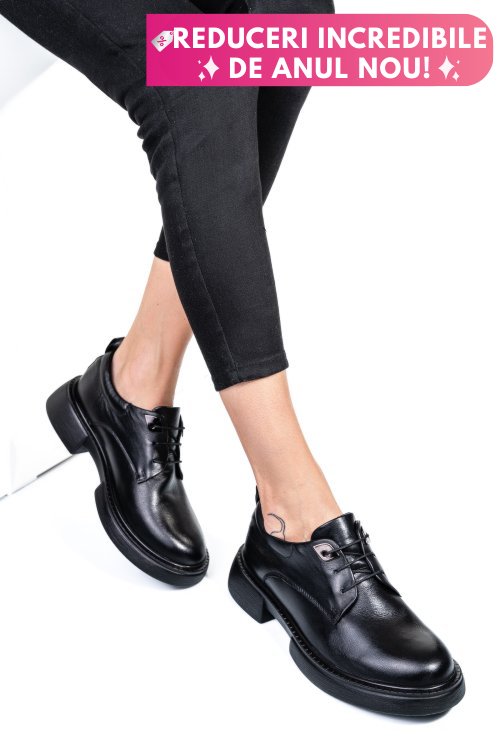 Pantofi negri piele naturala  251622np