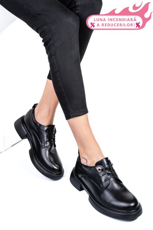 Pantofi negri piele naturala  251622np