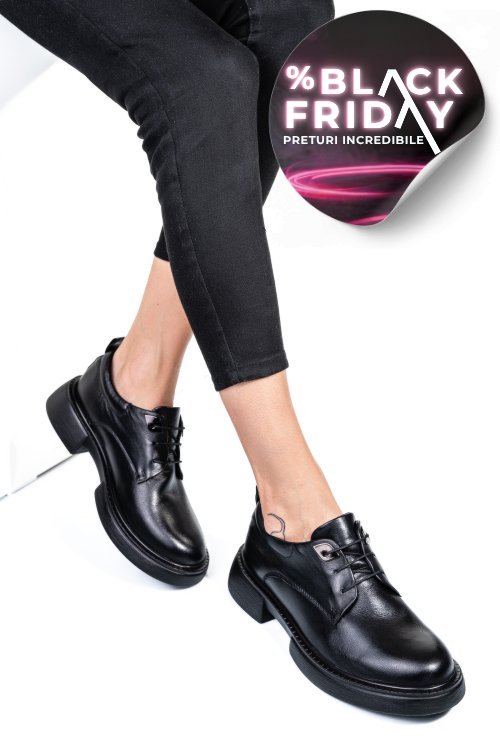 Pantofi negri piele naturala  251622np