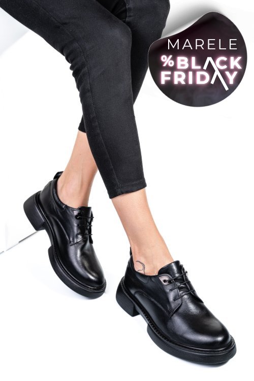 Pantofi negri piele naturala  251622np