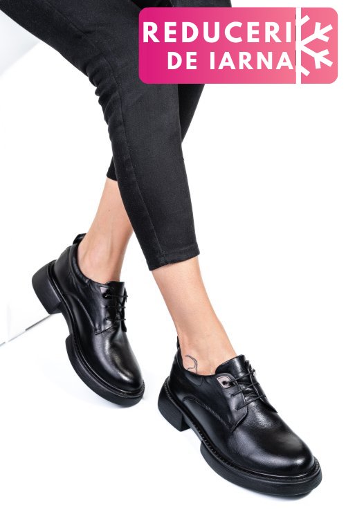 Pantofi negri piele naturala  251622np